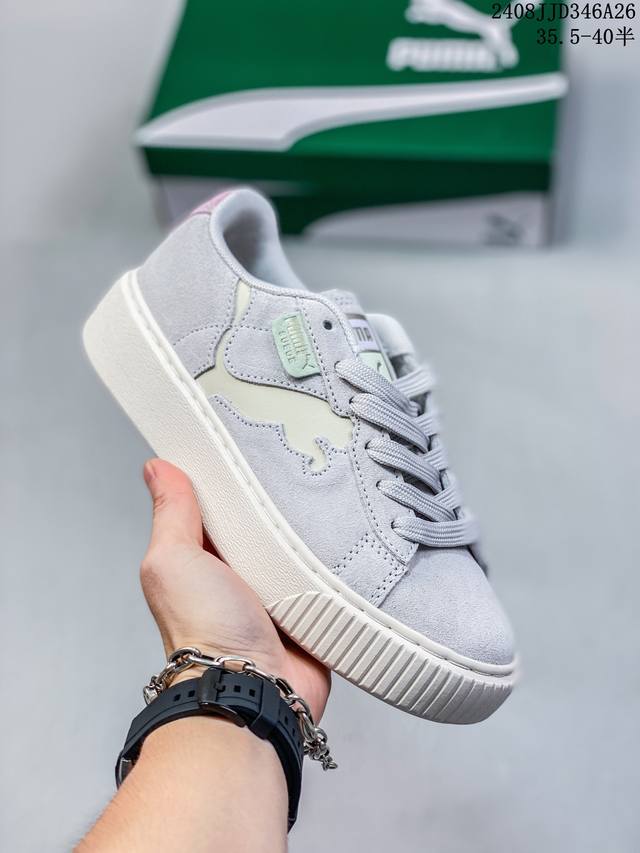 彪马 Puma Suede Platform Gold 蕾哈娜 厚底 松糕休闲百搭板鞋 复古潮女鞋时尚运动鞋 货号: 372613 size: 35.5-40含