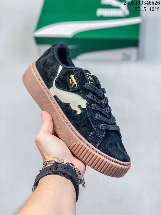 彪马 Puma Suede Platform Gold 蕾哈娜 厚底 松糕休闲百搭板鞋 复古潮女鞋时尚运动鞋 货号: 372613 size: 35.5-40含