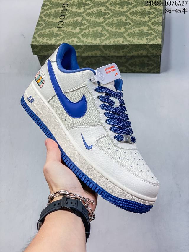 海外限量发售！公司级nike Air Force 1 '07 Low “古驰联名--米蓝亚麻”空军一号 低帮 运动鞋 休闲鞋 折边针车 工艺难度大 原楦头原纸板