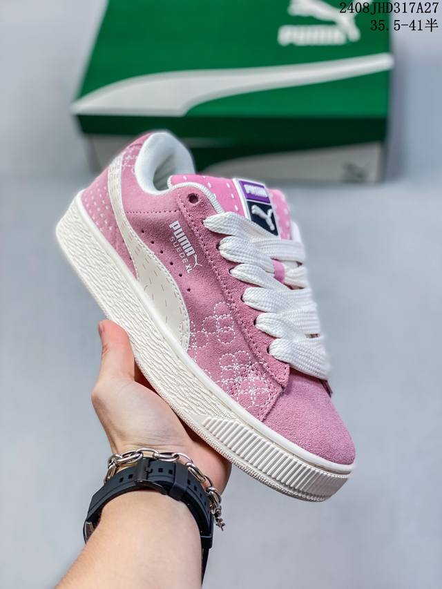 35.5-40半 真标带半码 puma Suede Platform Cutout Wns 彪马 低帮 黑色 标贴运动鞋鞋款复刻，重温足球文化风潮；近日puma