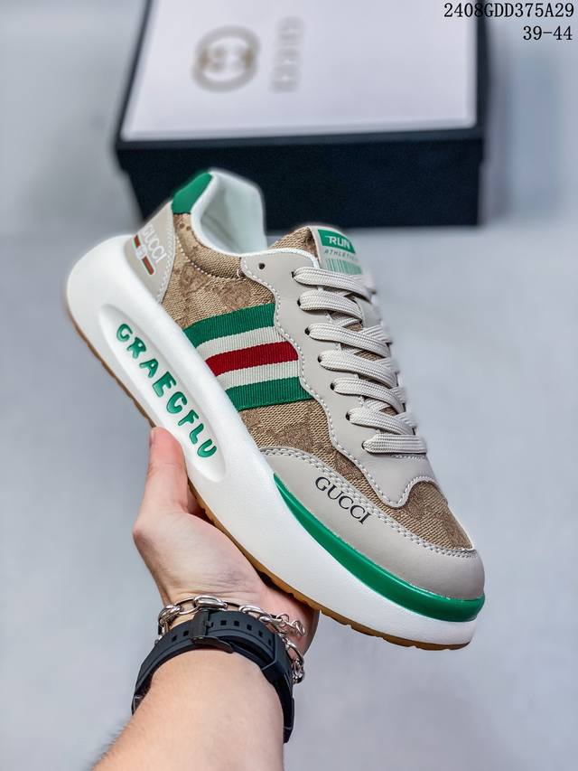 代购级 gucci 古驰 24Ss 新款 休闲鞋 松糕厚底运动鞋，打造属于完美的风格 炸街款