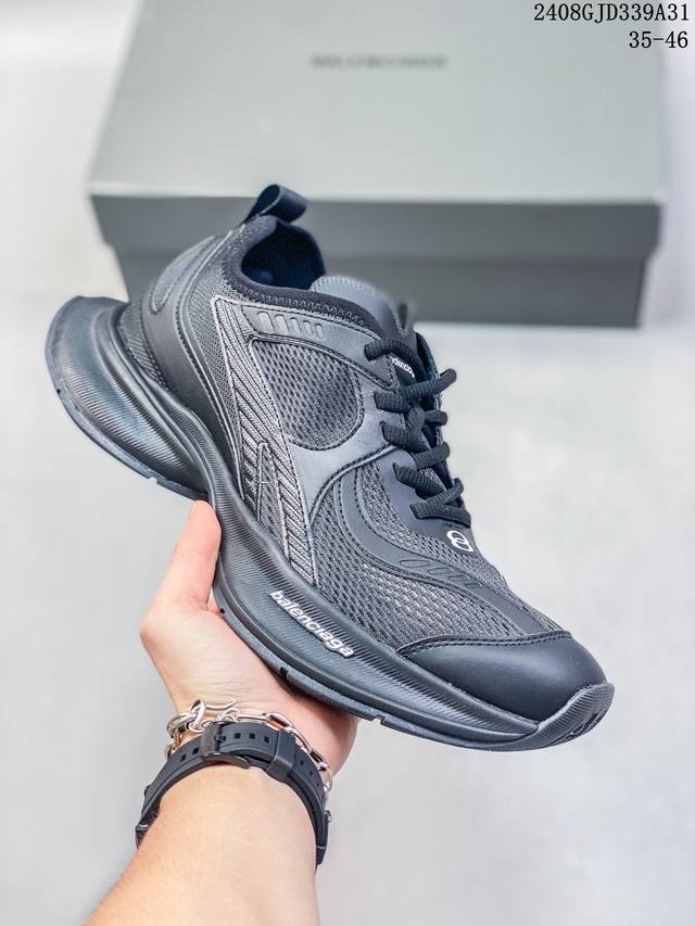 公司级！Balenciaga Circuit Sneakers 巴黎世家 低帮 透气网面环道系列低邦复古阔型底姥爹风潮流百搭休闲慢跑鞋休闲鞋 采用超细纤维和网布