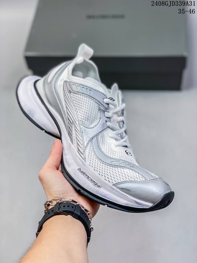 公司级！Balenciaga Circuit Sneakers 巴黎世家 低帮 透气网面环道系列低邦复古阔型底姥爹风潮流百搭休闲慢跑鞋休闲鞋 采用超细纤维和网布