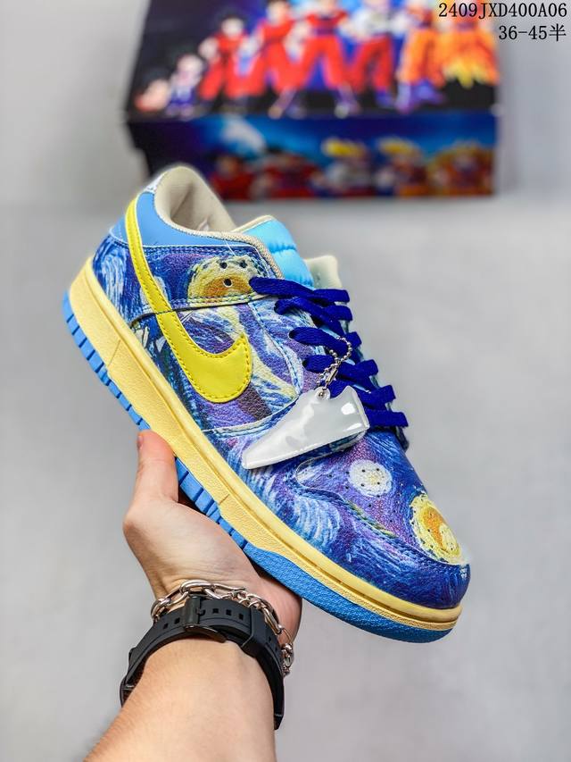 真标带半码 耐克 Nike Sb Dunk Low Pro 复古低帮 休闲运动滑板板鞋梵高 向日葵910460Adewo半 36-45 09Jxd400A06