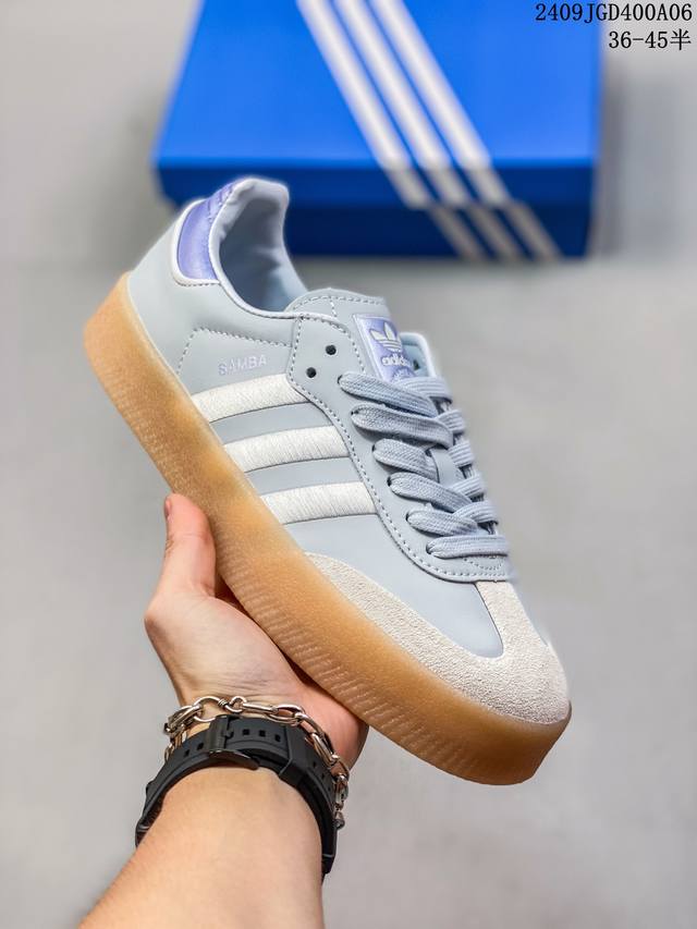 阿迪达斯三叶草adidas Sambae W桑巴舞系列绅士德训足球风百搭低帮休闲运动板鞋 货号:Id2055 尺码:36 36.5 37 38 38.5 39