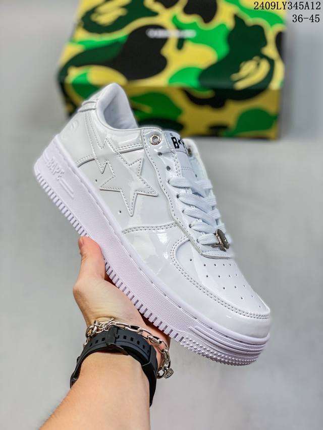 福利特价 空军 Bape 潮流教父nigo品牌 王源同款 Bape S经典百搭休闲运动板鞋 经典猿人头设计 纯正版型 海玻璃鞋垫 内置全掌气垫 全套包装 包含猿