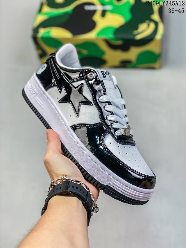 福利特价 空军 Bape 潮流教父nigo品牌 王源同款 Bape S经典百搭休闲运动板鞋 经典猿人头设计 纯正版型 海玻璃鞋垫 内置全掌气垫 全套包装 包含猿