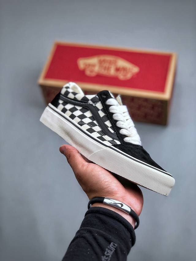 Vans Old Skool 新版安纳海姆棋盘格 安纳海姆系列高端支线黑白 蓝绿棋盘格低帮复古帆布鞋滑板鞋 尺码：35-44 半