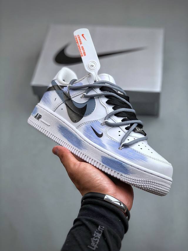 Nike Air Force 1 Low 07 手绘涂鸦 断裂三钩 灰白紫原楦头原纸板 打造纯正低帮空军版型专注外贸渠道 全掌内置蜂窝气垫 原盒配件 原厂中底钢