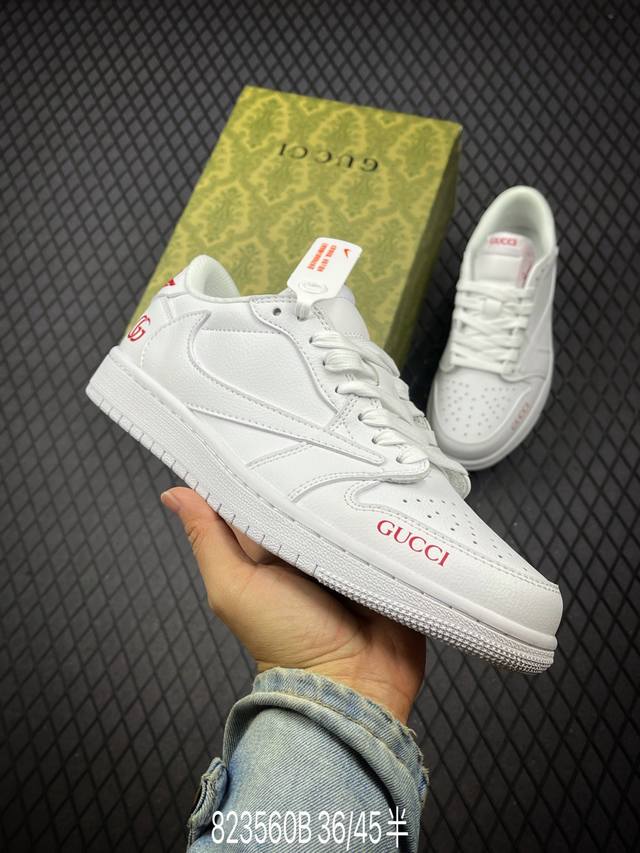 Travis Scott X Fragment Design X Air Jordan 1 Low Og Sp Aj1 乔1 古驰联名-全白 低帮文化休闲板鞋