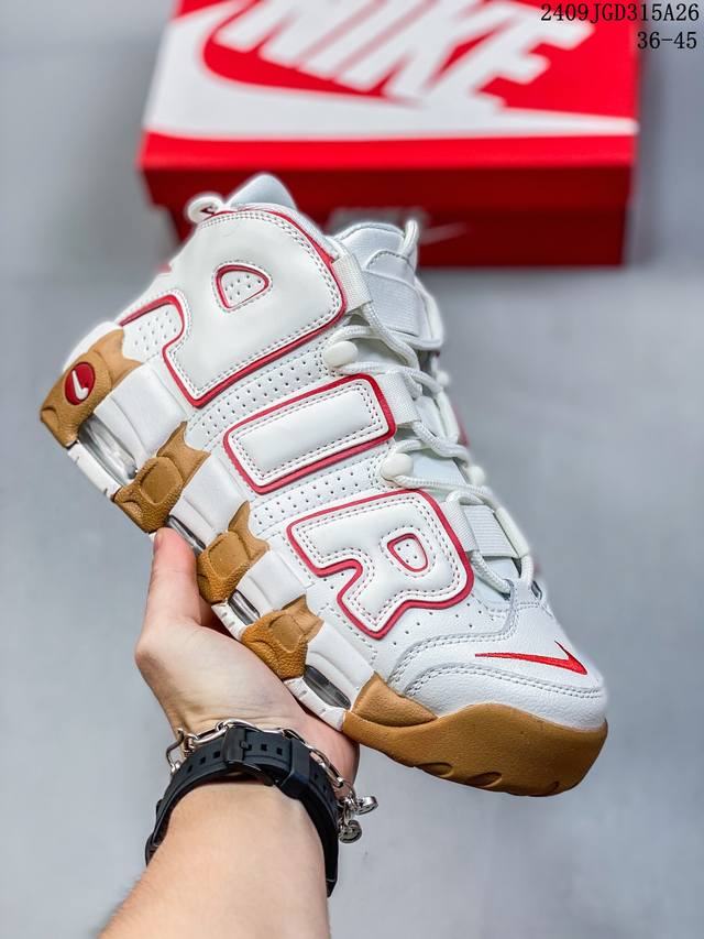 耐克蓝球鞋nike Wmns Air More Uptempo Gs”Barely Green0“皮蓬初代系列经典高街百搭休闲运动文化篮球鞋 尺码：36-45