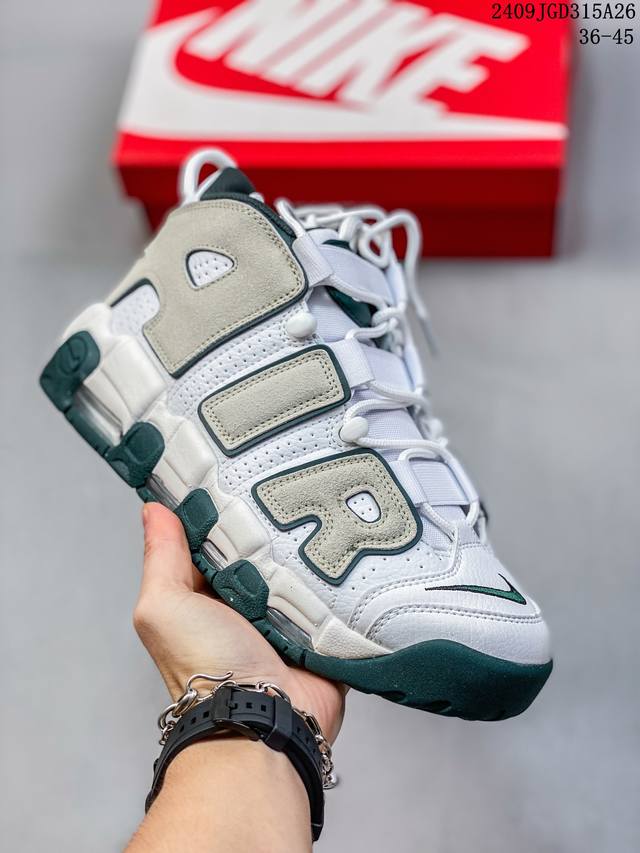 耐克蓝球鞋nike Wmns Air More Uptempo Gs”Barely Green0“皮蓬初代系列经典高街百搭休闲运动文化篮球鞋 尺码：36-45