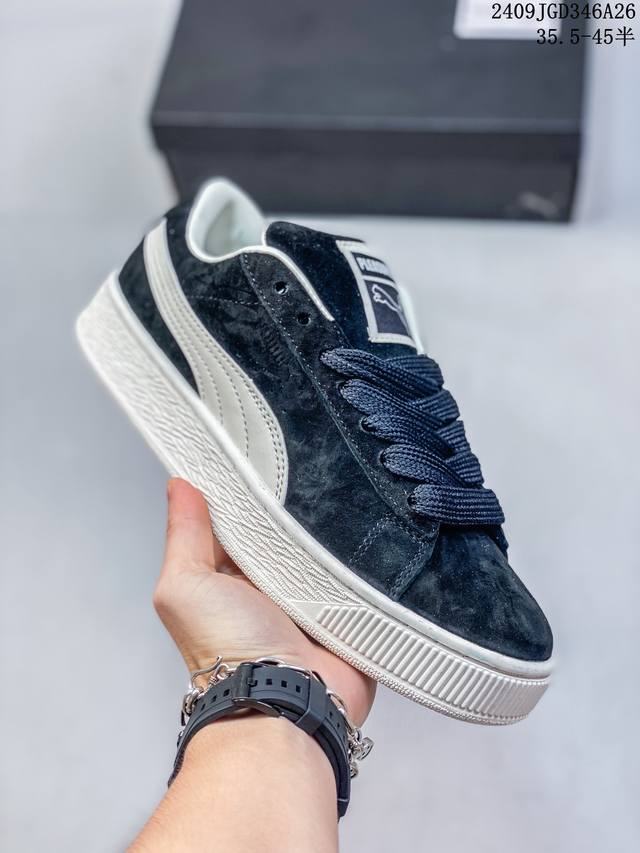 Puma Suede Bz Emb 2024 新年款 彪马 防滑耐磨低帮德训板鞋 孔眼底座和脚趾凸起由猪八革材料制成 支持侧踏时的踏步工作 即使在健身房等使用环