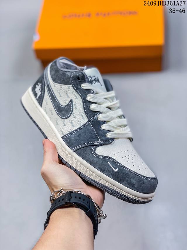 公司级aj1倒勾travis Scott X Air Jordan 1 ” Reverse Mocha “ Aj1乔1 Ts 闪电 联名倒钩 低帮文化篮球鞋 完