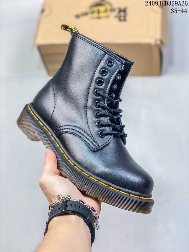 Dr.Martens 马汀博士 马丁靴 1460 经典款8孔系列 软面 哑光面 黑色荔枝皮 男女款全码开售 某物同香港代购 同一批次订单 公司规格 原材生产 原