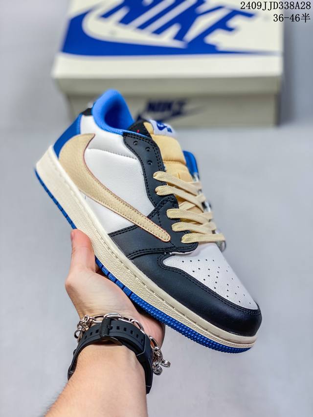 真标 耐克 Nike Air Jordan 1 Low Og Sp Military Blue Aj1乔1 倒勾 低帮篮球鞋 Aj1 乔丹1代 Aj1 乔1 反