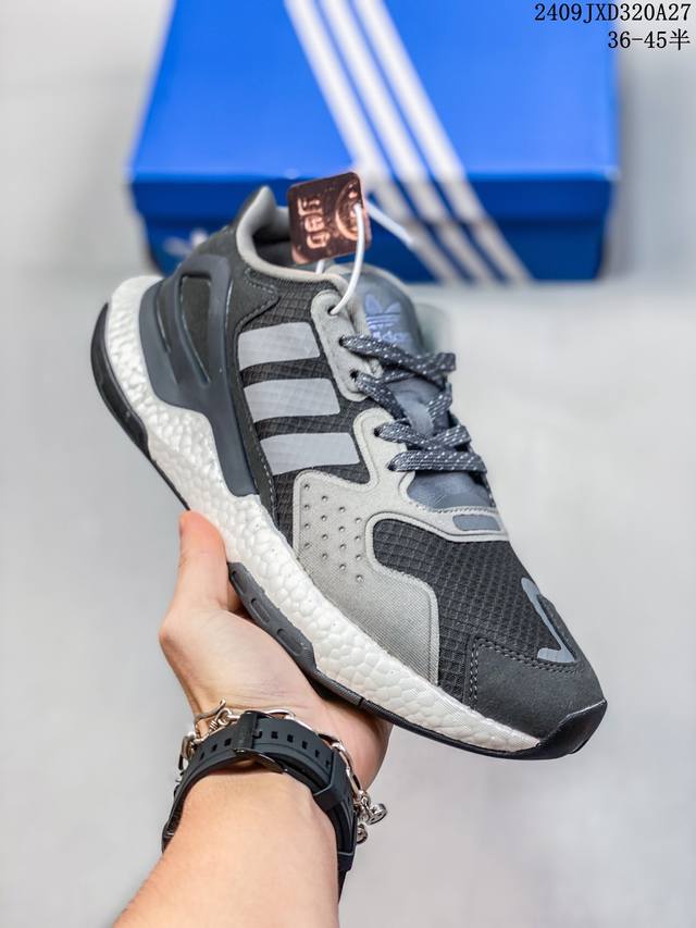 阿迪 Adidas Day Jogger 夜行者二代 爆米花 复古缓震跑鞋男女运动鞋 低帮经典运动鞋慢跑者系列高弹复古休闲运动跑鞋，这款adidas Day J