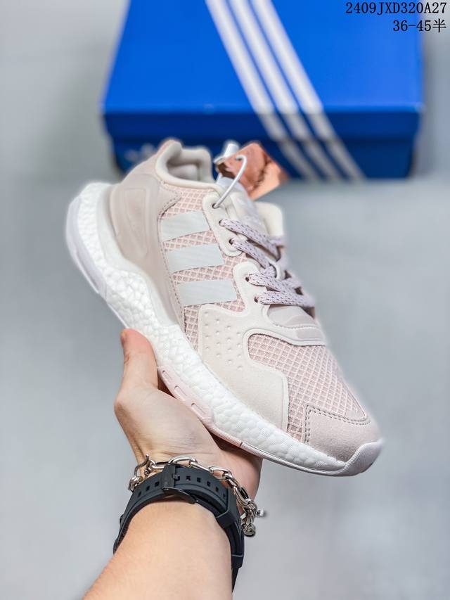 阿迪 Adidas Day Jogger 夜行者二代 爆米花 复古缓震跑鞋男女运动鞋 低帮经典运动鞋慢跑者系列高弹复古休闲运动跑鞋，这款adidas Day J