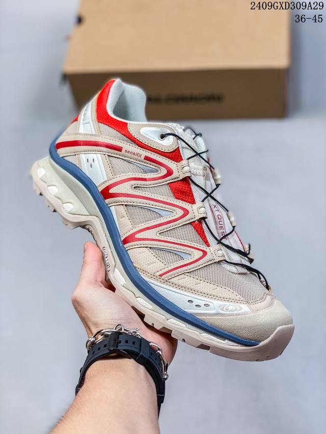 公司级salomon Xt-Quest Adv ” Beige “ 萨洛蒙 探索者系列户外越野跑鞋 474787 33鞋面采用sensifit贴合技术 全方位贴