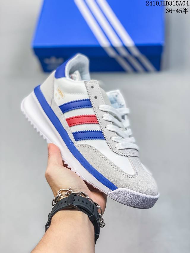 Adidas Originals Sl 72 Rtn 舒适 防滑耐磨 低帮 生活休闲鞋 女款 米蓝色 尺码：36-45半 编码：10Jhd315A04