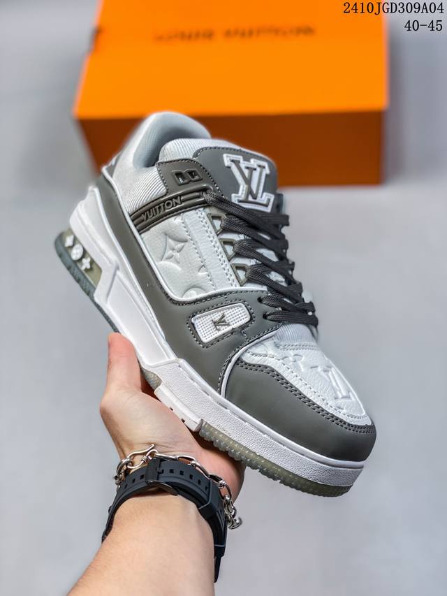 全新lv路易威登louis Vuitton Trainer Sneaker Low休闲运动文化百搭板鞋 尺码:40-45 编码：10Jgd309A04