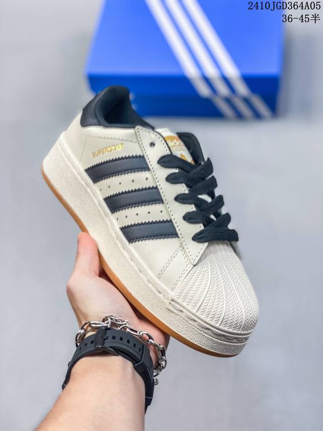 Superstar Xlg厚底增高贝壳头板鞋男女adidas阿迪达斯官方三叶草尺码 36-45半 10Jgd364A05