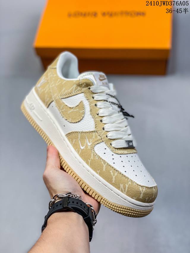 海外限量发售！公司级nike Air Force 1 '07 Low “Lv联名--卡其双勾”空军一号 低帮 运动鞋 休闲鞋 折边针车 工艺难度大 原楦头原纸板