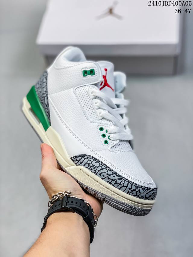 Air Jordan 3 Retro Hall Of Fame Aj3 乔丹3代 Aj3 乔3 乔丹篮球鞋系列 采用了同白水泥近似的配色方案，细节以鲜红色点缀，