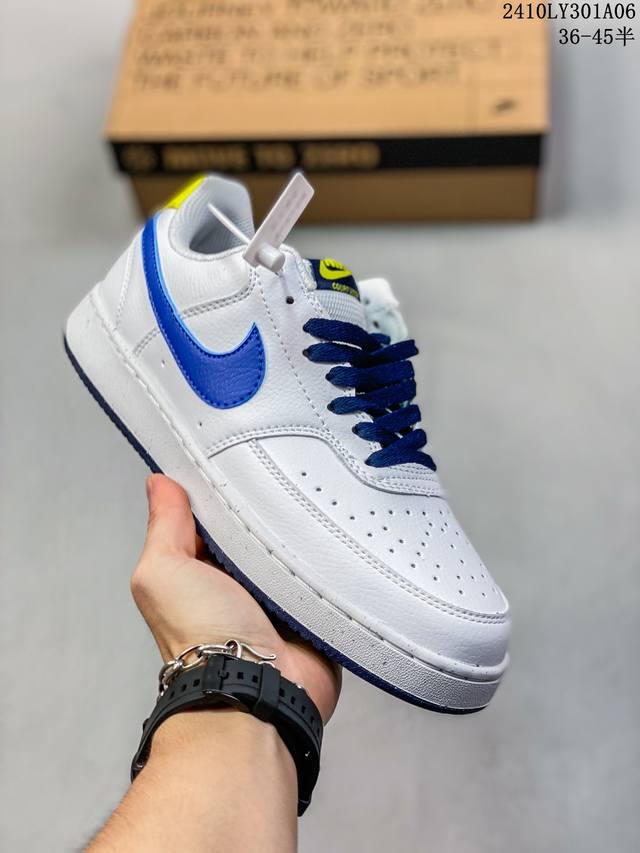 Nike Court Vision Low 低帮百搭透气休闲运动板鞋 经典耐用的设计，兼顾舒适脚感和出众风范，演绎匠心之作。结构性的支撑贴合感结合复古篮球设计，