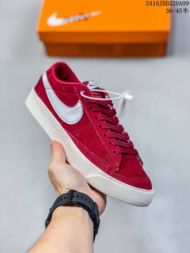 真标nike Blazer 经典开拓者高帮百搭休闲运动板鞋 新开发楦型纸板 双合成橡胶底 货号 : Dm7186 001 尺码：36～45半 编号：10Jdd3