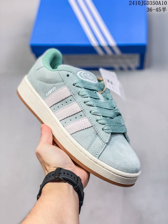 公司级真标带半码！ 阿迪达斯 Adidas Campus 00S 拼色 复古潮流休闲面包鞋 生生不息的经典之作，短绒麂皮面料，质感满满。加厚了中底，提供出色的缓