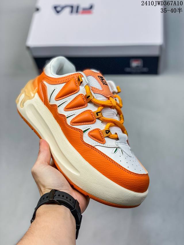 Fila 斐乐官方女鞋carrot摩登板鞋2024新款萝卜鞋厚底休闲运动鞋 尺码：35-40半 编码：10Jwd367A10