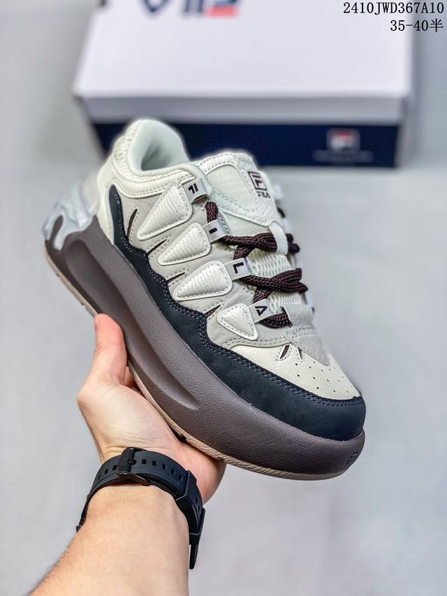 Fila 斐乐官方女鞋carrot摩登板鞋2024新款萝卜鞋厚底休闲运动鞋 尺码：35-40半 编码：10Jwd367A10