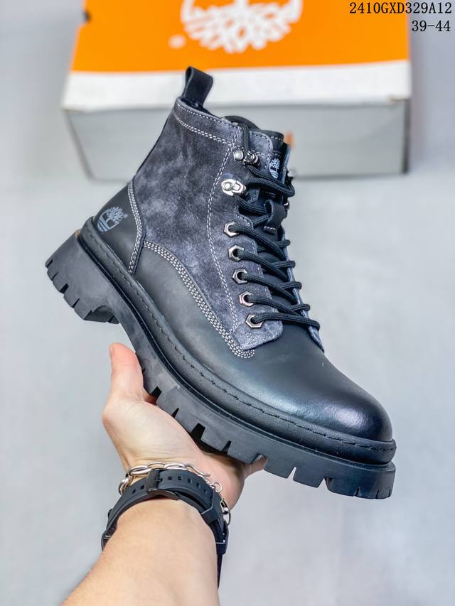 Timberland添柏岚 天伯伦户外高帮休闲马丁靴系列 #广东大厂品质 原盒原包装 #23Ss新款包头鞋底款式设计 时尚潮流搭配 面料采用意大利顶级磨砂细纹牛