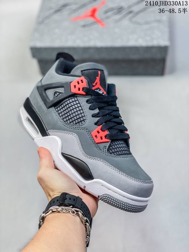 公司级aj4 Air Jordan 4 Retro ” Infrared “ Aj4乔4 男子文化篮球鞋 大厂出品 主力合作工厂 全新模具开发 纯正4代正确鞋型