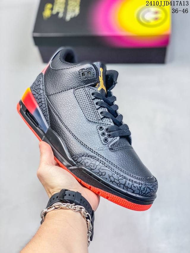 乔丹air Jordan 3 Retro Aj3 乔3彩虹渐变中帮复古文化运动篮球鞋 Fn0344 001 码数：36 37 38 39 40 41 42 43