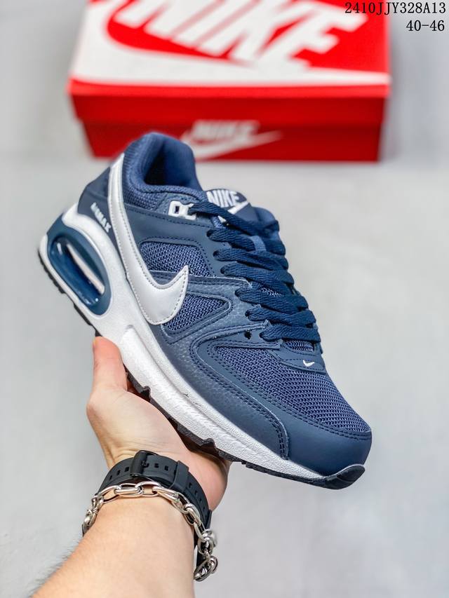 真标耐克air Max Command 气垫缓震耐磨运动鞋时尚潮流休闲透气跑步鞋 选用网眼鞋面，脚感舒适透气。鞋舌、鞋侧及后跟处饰有品牌标识，简约大气又时尚。采