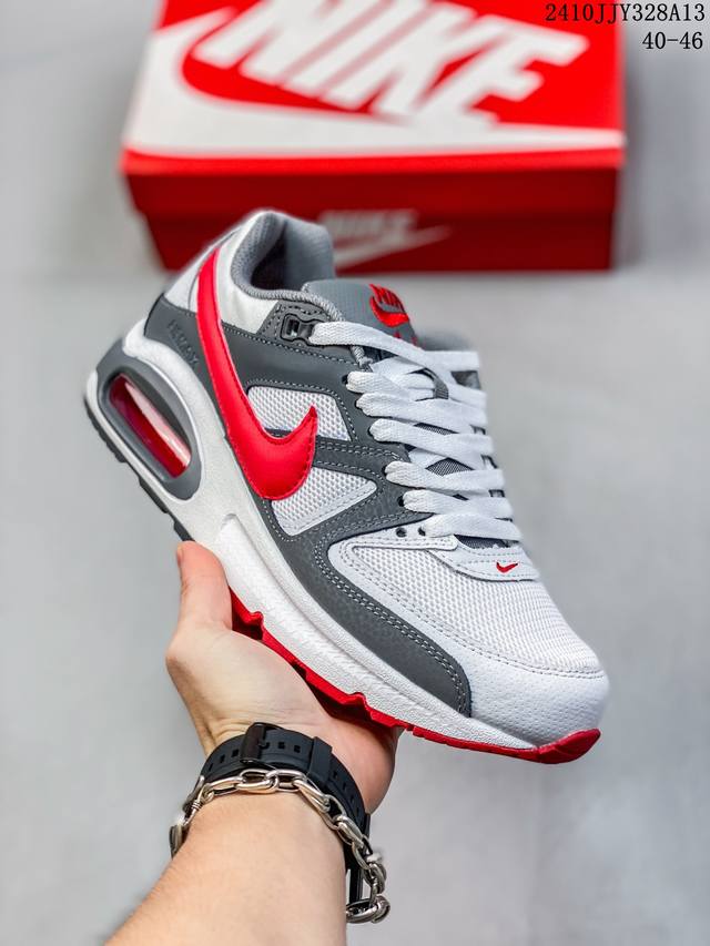 真标耐克air Max Command 气垫缓震耐磨运动鞋时尚潮流休闲透气跑步鞋 选用网眼鞋面，脚感舒适透气。鞋舌、鞋侧及后跟处饰有品牌标识，简约大气又时尚。采