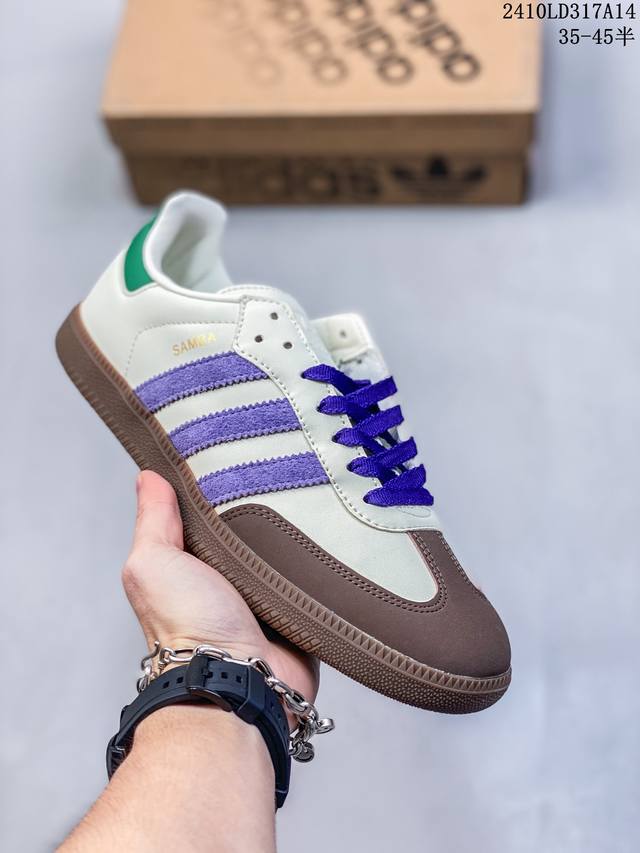 Adidas Originals Samba Og Og 舒适百搭简约防滑耐磨低帮 板鞋 男女款黑棕 尺码：35-45半 编码：10Ld317A14