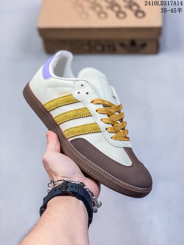 Adidas Originals Samba Og Og 舒适百搭简约防滑耐磨低帮 板鞋 男女款黑棕 尺码：35-45半 编码：10Ld317A14