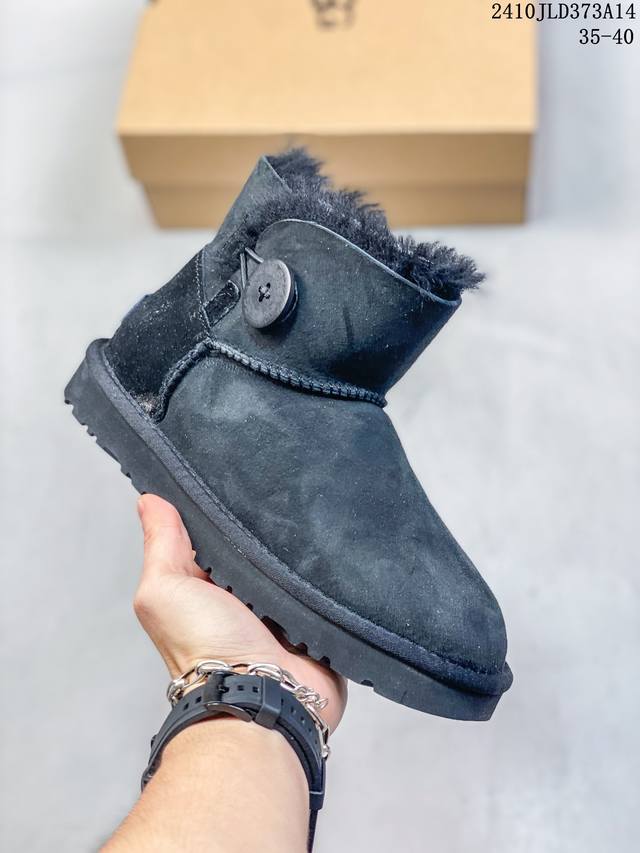 Ugg Classic Mini 官方经典款 羊皮毛一体高品质 15Mm外跟+2Cm内增高 短筒雪地靴 采用tpu模压定型翻毛皮鞋面材质 内嵌人造卷曲羊毛毛绒里