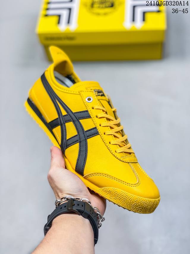 Onitsuka Tiger Mexico 66 阿斯克斯 亚瑟士 鬼冢虎 低帮 白蓝红 减震支撑低邦运动休闲鞋男女同款 这款鞋由皮革制成，具有鞋跟交叉加固设计