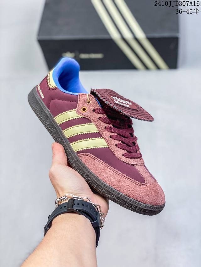 真标带半码 Adidas阿迪达斯德训鞋 Samba Vegan平底时尚滑板鞋 尺码：36-45半 编码：10Jjd307A16