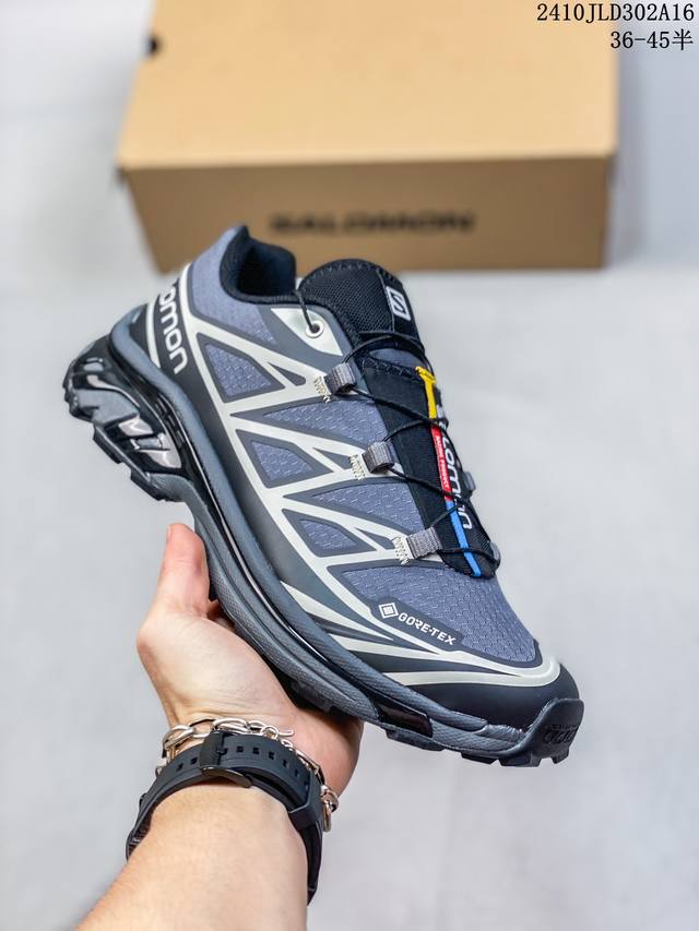 公司级salomon Xa Pro Xt-6 Ft萨洛蒙户外越野跑鞋 鞋面采用sensifit贴合技术 全方位贴合包裹脚型 鞋跟部鞋底牵引设计 提供强大的抓地性