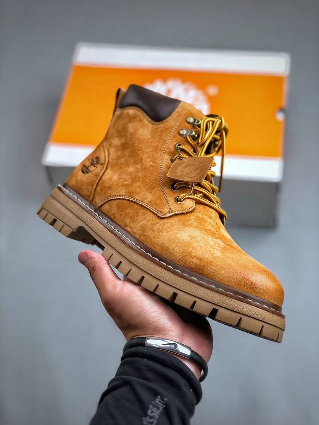 新货#Timberland添柏岚 天伯伦户外中帮休闲大黄靴系列 广东大厂品质 原盒原包装 面料采用意大利顶级磨砂细纹牛皮 搭配防臭防腐真皮乳胶鞋垫 给您完美的穿