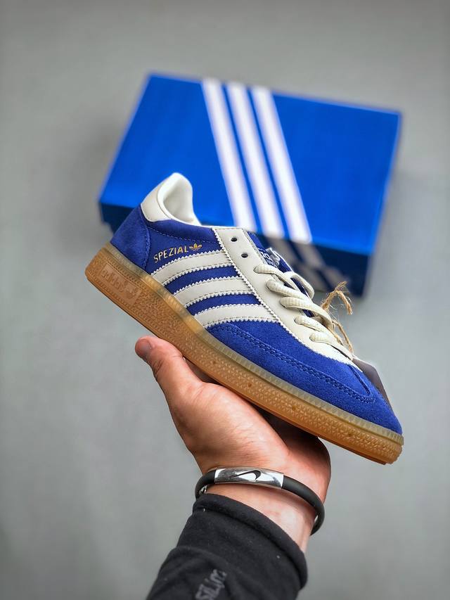 Adidas Originals Samba Og Black 75 Anniversary 桑巴舞系列绅士德训足球风百搭低帮休闲运动板鞋“蓝白金75周年” 货