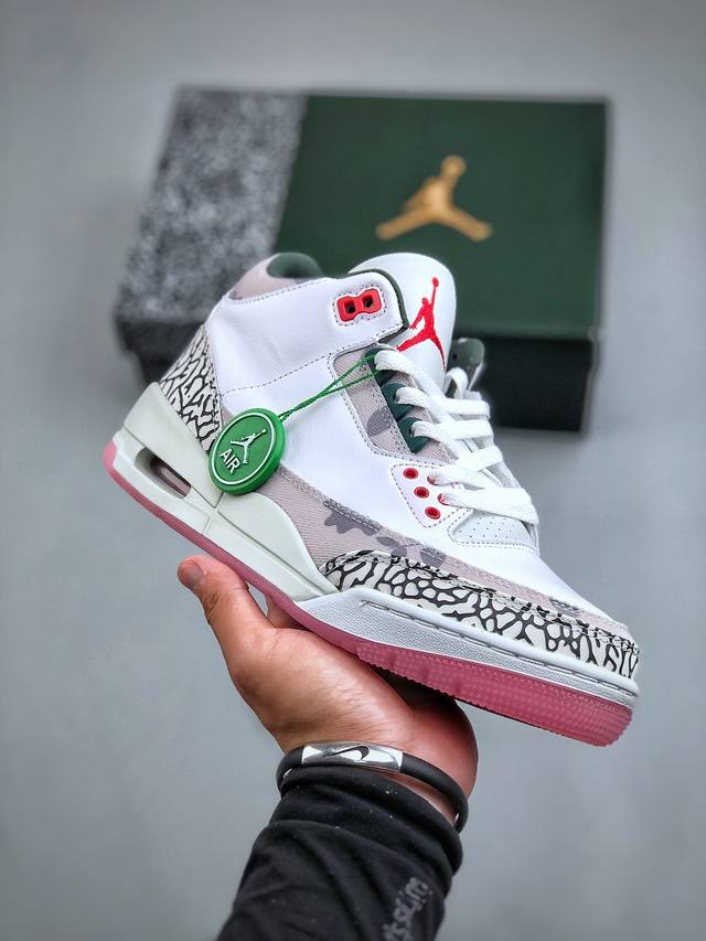 Air Jordan 3 Retro Wings Aj3 乔3花卉 Hm6993-100 #鞋身以白色为主色调呈现，搭配3代经典的水泥灰爆裂纹元素呈现，颜值十分