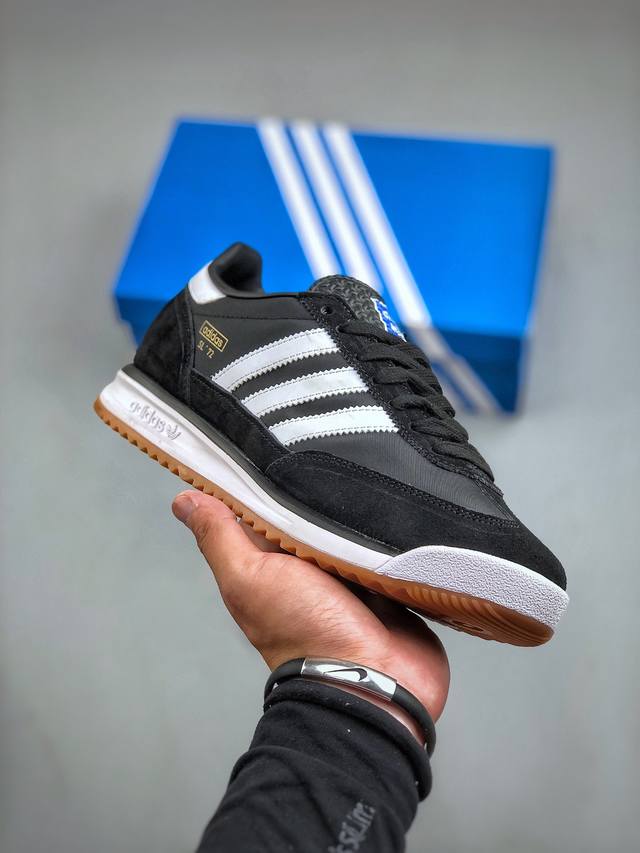 Adidas Sl72 Rs Black White 系列德训足球风百搭低帮休闲运动板鞋“黑白生胶”Ji1282 尺码：36-45 半