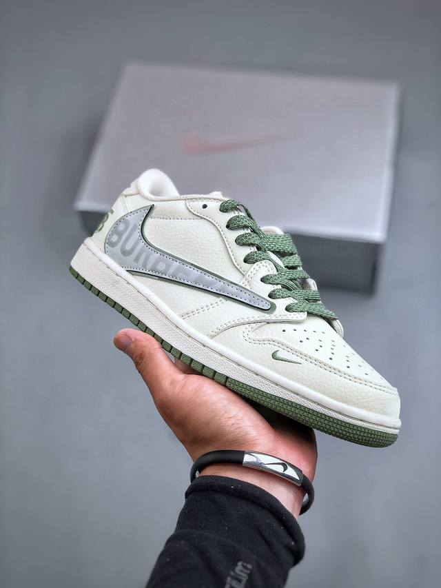 Travis Scott X Fragment Design X Air Jordan 1 Low Og Sp Aj1 乔1巴宝莉联名-蛋白石绿 低帮文化休闲板