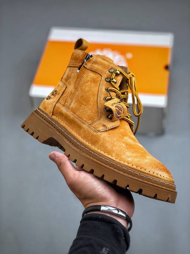 新货#Timberland添柏岚 天伯伦户外休闲大黄靴系列 #广东大厂品质 原盒原包装 侧拉链设计风格 时尚潮流百搭 面料采用意大利顶级磨砂细纹牛皮 搭配防臭防